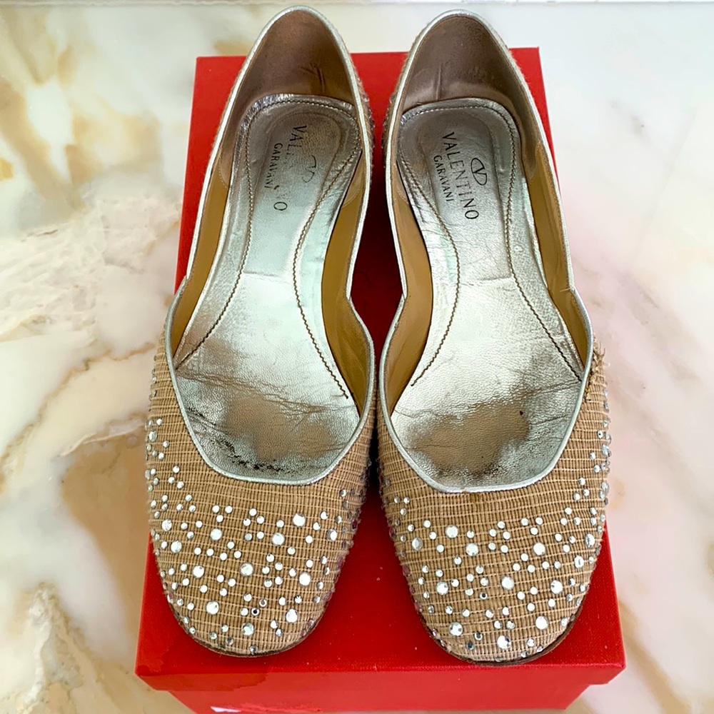 Valentino crystal embellished flats